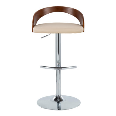 Tabouret de bar réglable Laurenzio avec repose-pieds arrondi en T