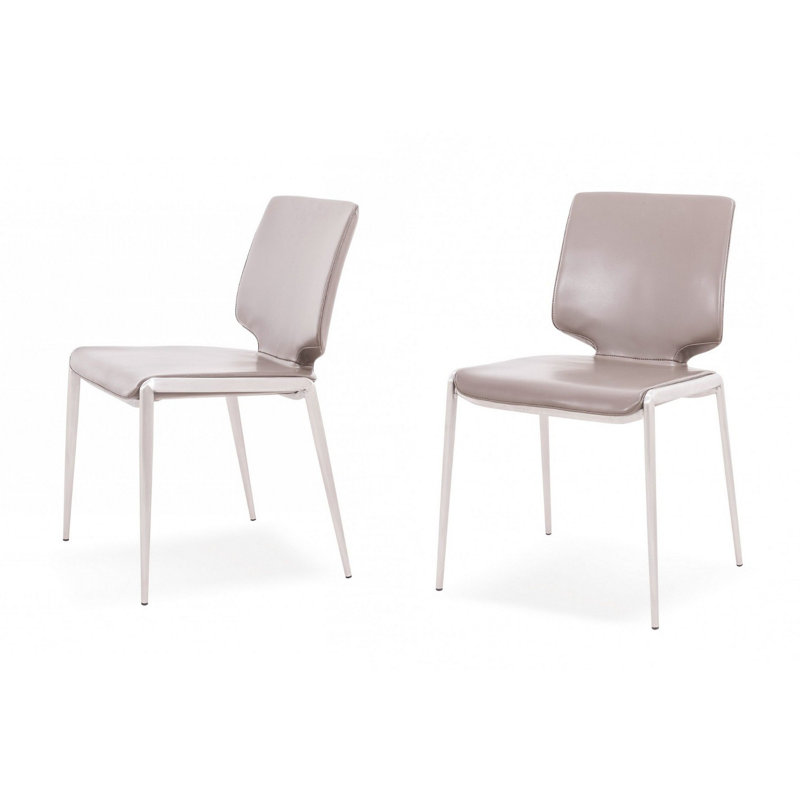 Anfisa 18.1'' H Faux Leather Upholstered Side Chair, Dark Gray