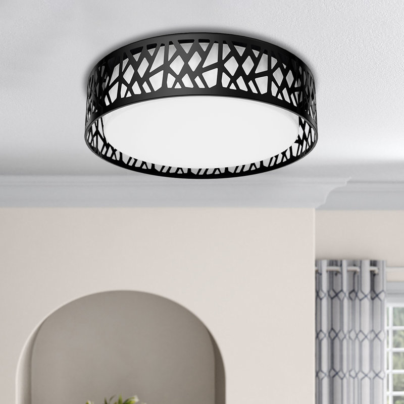 Mendive LED Flush Mount, Black, 18.5"