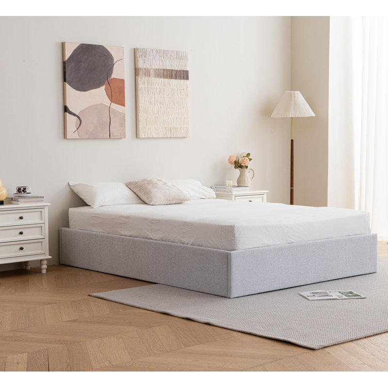 Braud Upholstered Hydraulic Lift Up Storage Bed Without Headboard