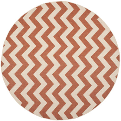 Tapis intérieur / extérieur beige / terre cuite Arneshia