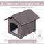 Abris chauffant pour chat pour l'extérieur et l'intérieur, abri portatif pour chat, imperméable et isolé, brun