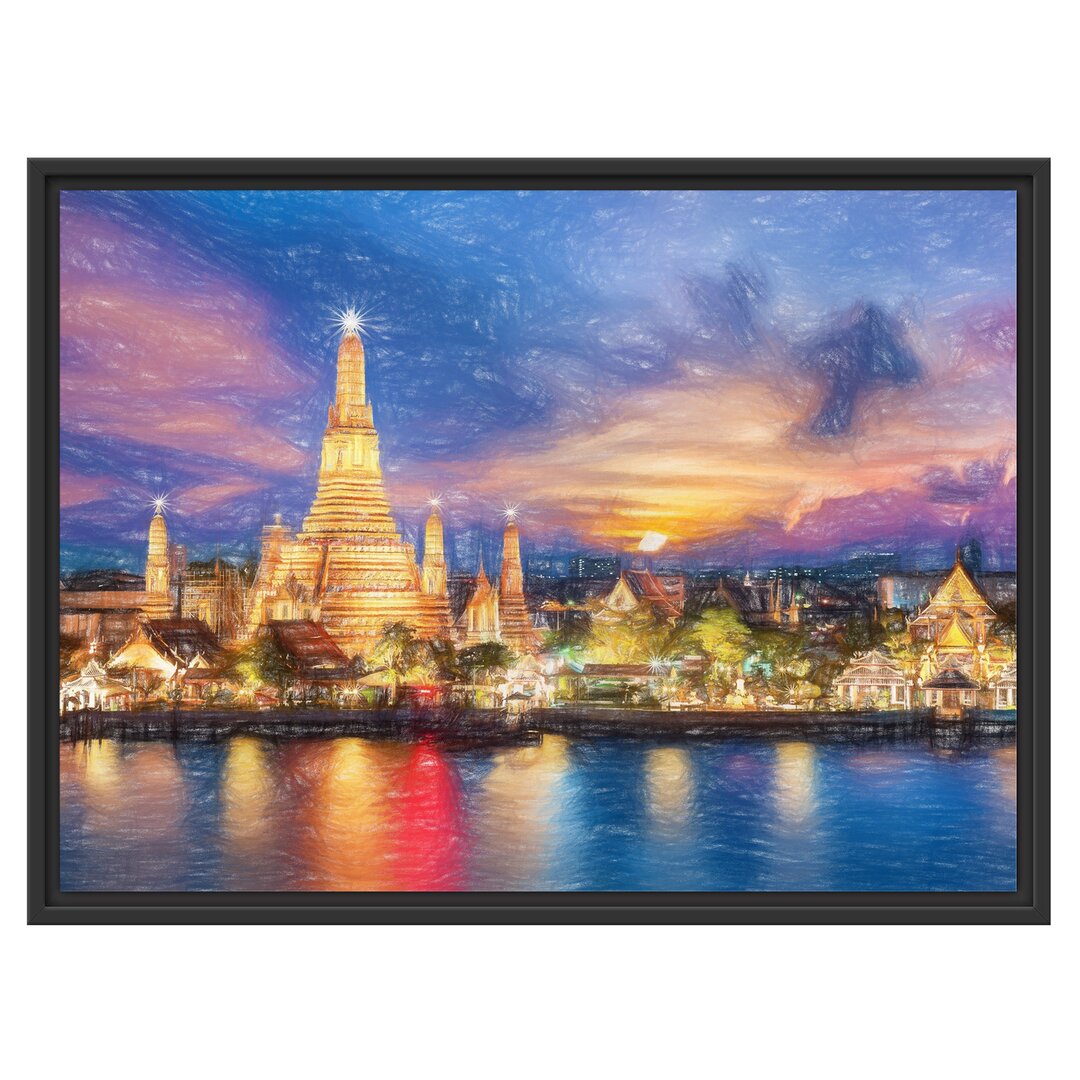 Gerahmtes Wandbild Tempel Bangkok Thailand