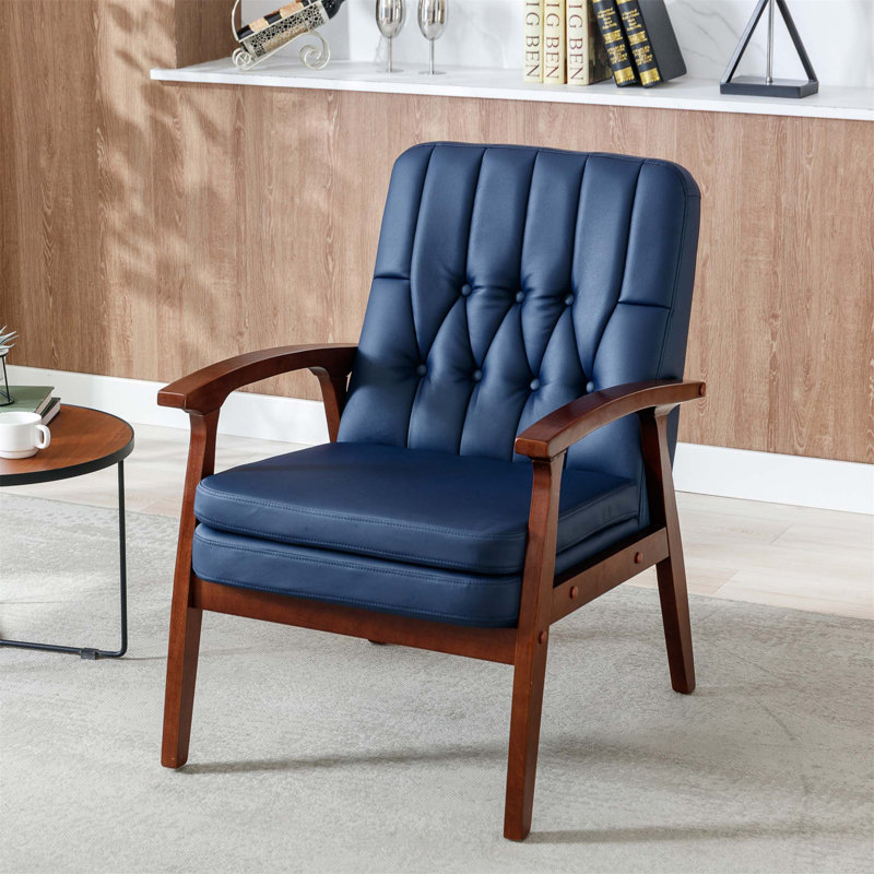 Fauteuil Mischell, Similicuir bleu