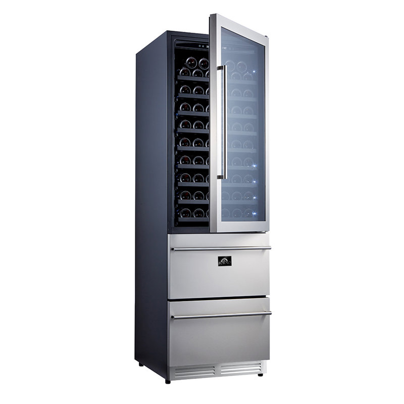 Forno 24" Stainless Steel Dual Zone Wine Cooler with Interior Lighting