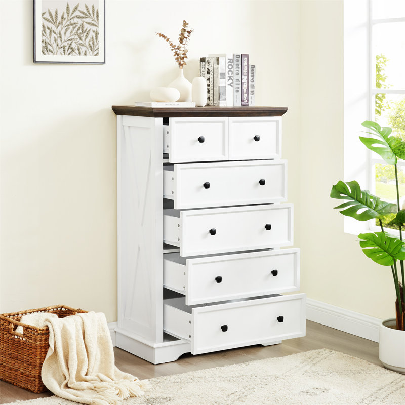 Commode 6 tiroirs, Blanc