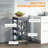 Rolling Grey Kitchen Island Trolley With Drawer & Storage Basket Mobile Drawer, Wire Tray,
