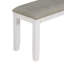 Ensemble de table de salle à manger de style rustique 6 pièces avec 4 chaises rembourrées et un banc (brun et blanc délavé)