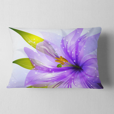 Glowing Lily Flower - Floral Printed Throw Pillow