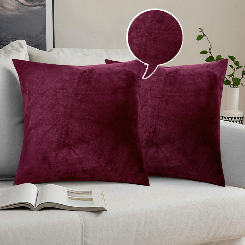 Skrolan Crushed Velvet Scatter Cushion Cover, Burgundy