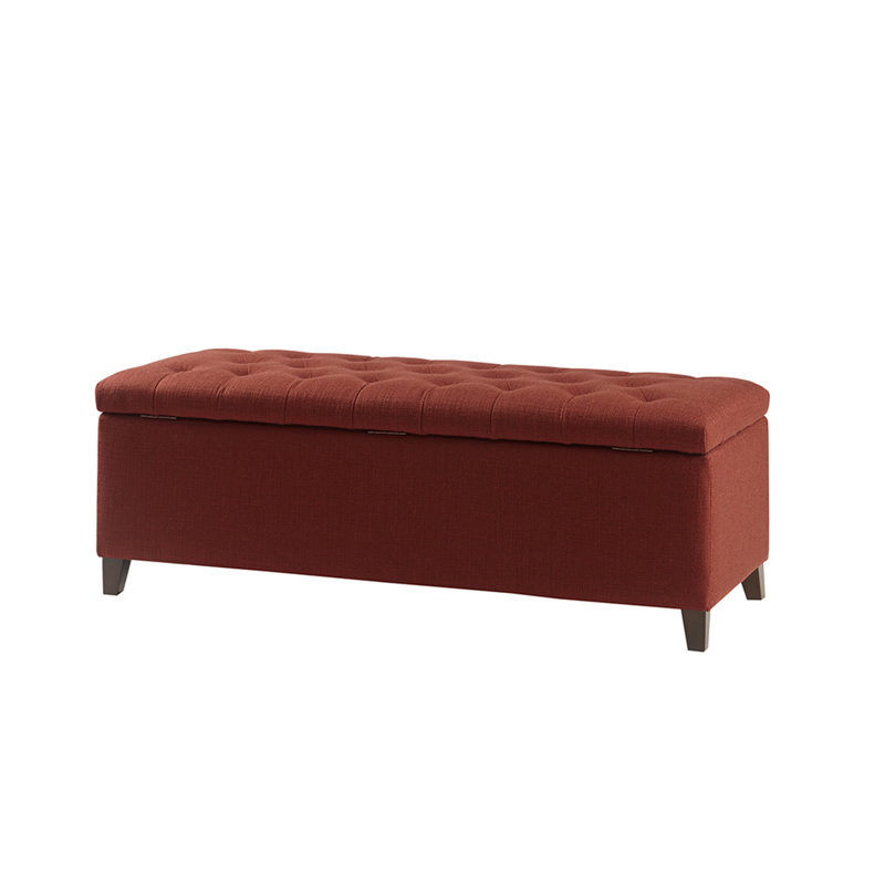 Tufted Top Soft Close Storage Bench, Rouge rouille