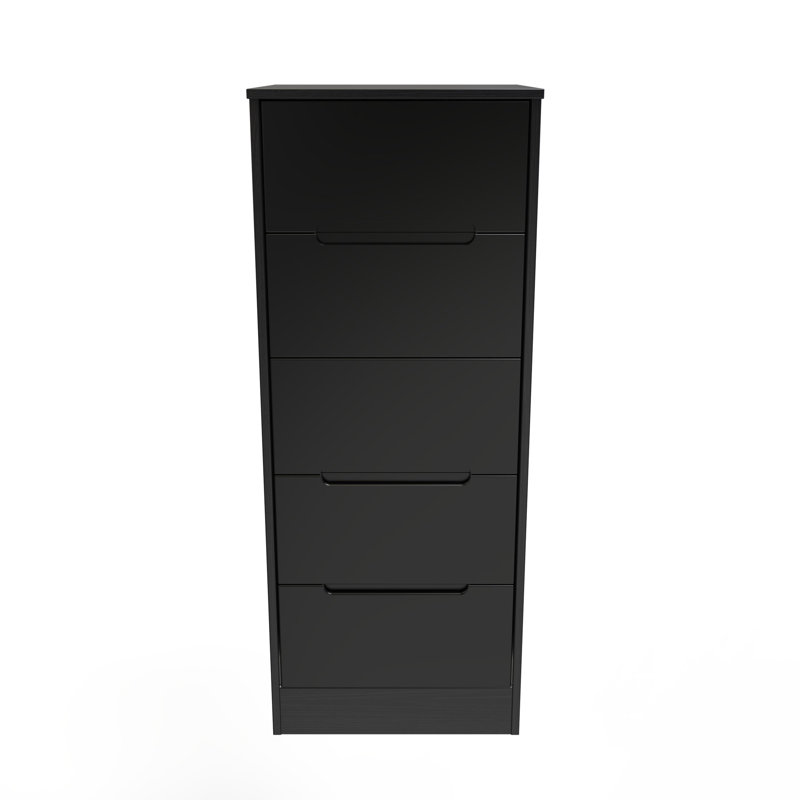 Bleier 45cm W Manufactured Wood Bedside Table, Black Matt