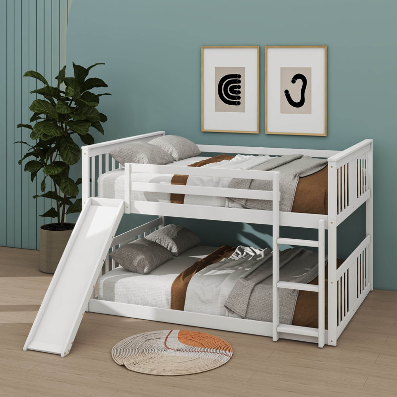 Exciting Bunk Bed Complete With Slide & Robust Climbing Ladder, Full Over Full