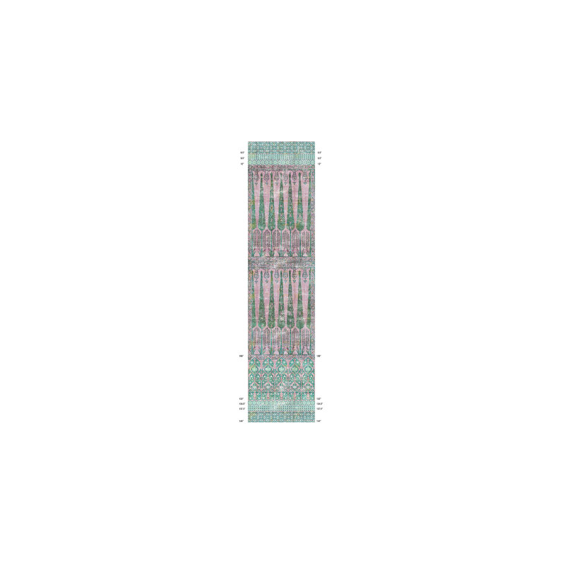 Panneau de papier peint avec repose-pieds L 12 pi x l 34 po Topkapi, Vert rose