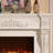 Beige Solid Wood Electric Fireplace
