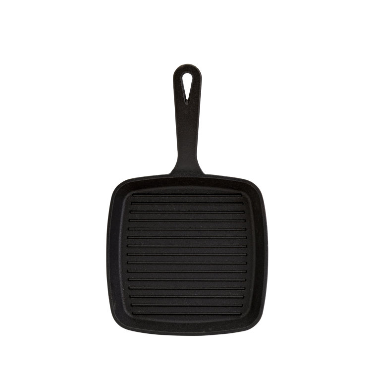 Smith and Clark Cast Iron 8 Square Grill Pan - Black