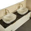 Meuble-lavabo double 60 po avec lavabo, éclairage DEL et plateau en pierre frittée 60 po