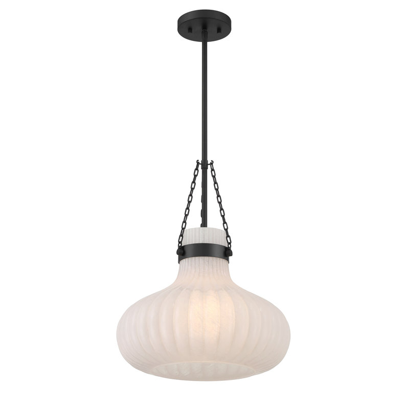 Luminaire suspendu 1 lumière Keiya, Noir