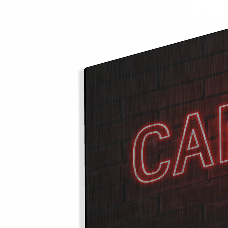 Art mural en métal Latitude Run «Cancled In Neon Red» par Luxe Portfolio, H 12 po x l 24 po