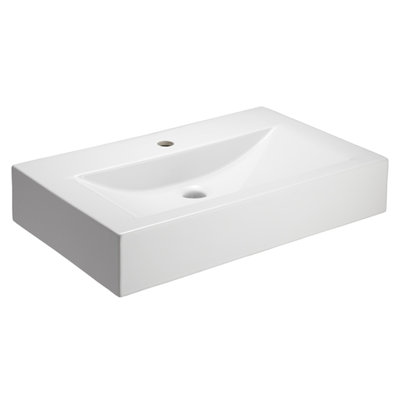 Barclay Sonja 16.38'' White Fireclay Rectangular Bathroom Sink with Overflow