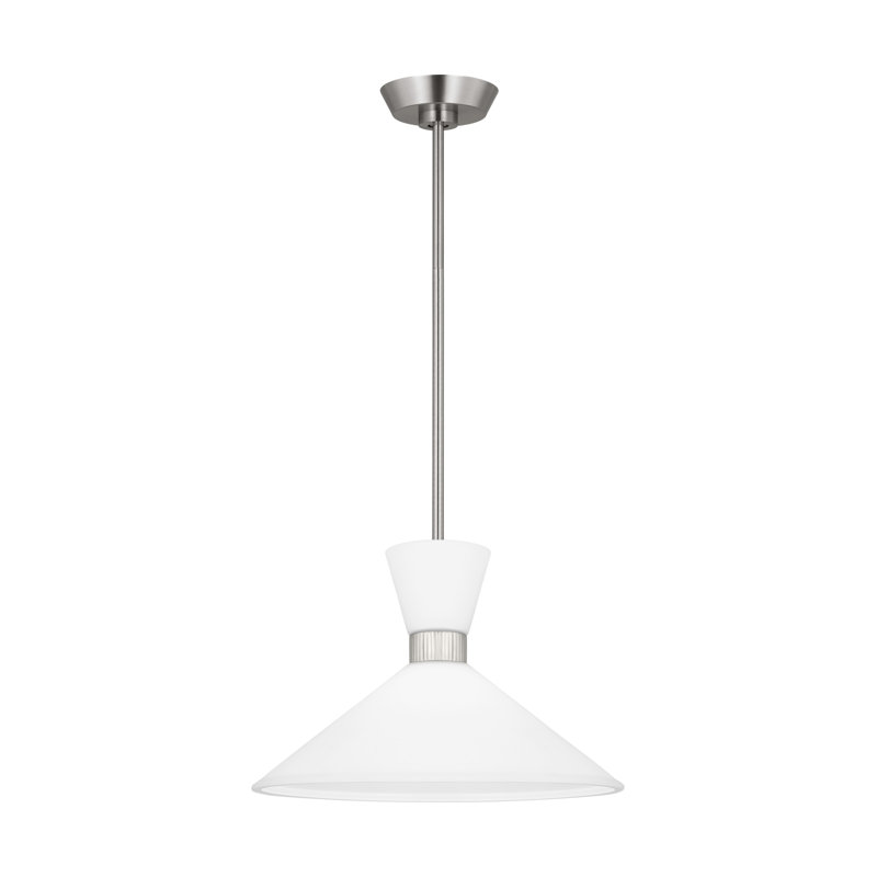Luminaire suspendu moyen 1 lumière Belcarra, Acier brossé
