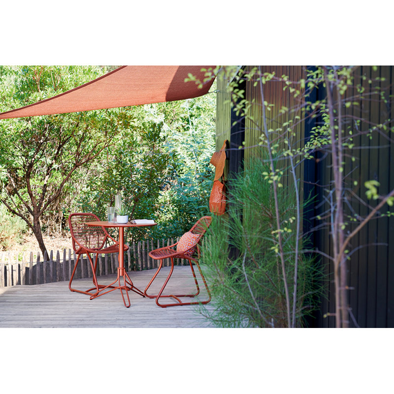 Sixties Outdoor Dining Side Chair, Red Ochre