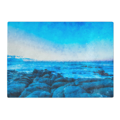Tempered Glass Sea View at Dawn Chopping Board