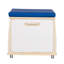 Tabouret mobile avec chariot de rangement - coussin bleu - RTA