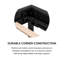Lit plateforme capitonné avec tête de lit ajustable Grid, structure de lit tapissier en lin, aucun sommier requis, gris anthracite, lit double-1862094800
