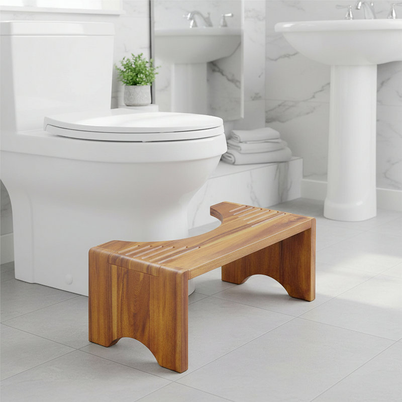 Toilet Stool 7 Inch Height Foldable Design - Adult Bathroom Squat Stool With Non-Slip Feet, Supports 200 Lbs,  Constipation Relief