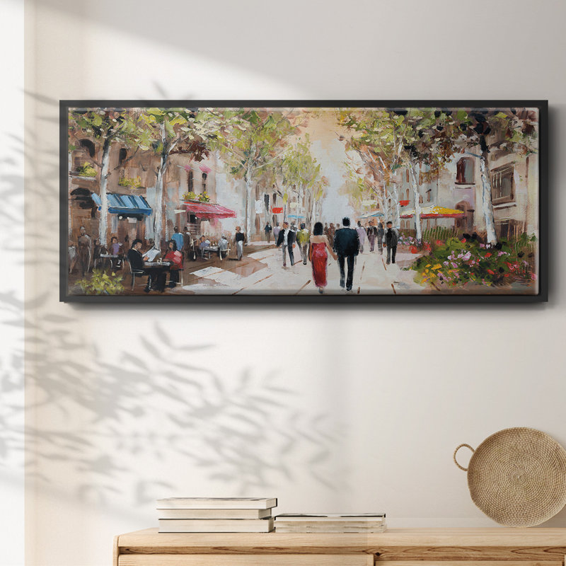 Paris sarcelle III - toile encadrée, H 12 po x l 30 po