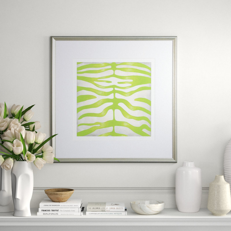 Vibrant Zebra Green Print by Zarris