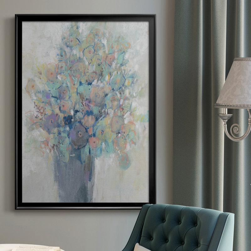 Bouquet I, toile encadrée de qualité supérieure - prête à être accrochée, H 36,5 po x l 26,5 po x P 1 po, Cadre noir