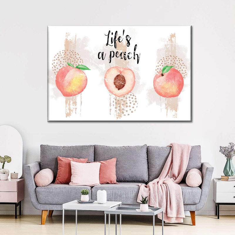«Life's a Peach», reproduction sur toile tendue, H 24 po x l 36 po x P 1,25 po