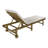 Mallorca Contemporary Acacia Wood Outdoor Chaise Lounge Chair with Beige Cushion and Wheels, Adjustable Teak Brown Recliner for Patio, Poolside