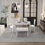 Ensemble de salle à manger extensible 6 pièces 6 pièces: table de ferme rustique de 59 à 72 pouces et 4 chaises + banc, pieds rétro sculptés-376735058