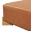 Luna Modern Minimalist Faux Leather Square Ottoman with Solid Wood Legs