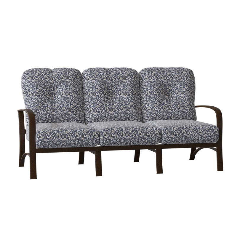 Fremont Outdoor 3 - Seat Patio Sofa, Chestnut Brown, Impact Vapor Gray Sunbrella®