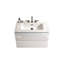 Meuble-lavabo moderne pour salle de bain blanc brillant - Fonction silencieuse et espace supplémentaire 24 po mural brillant avec évier en céramique et trois trous de tiroir-121109640-121109644-121109645