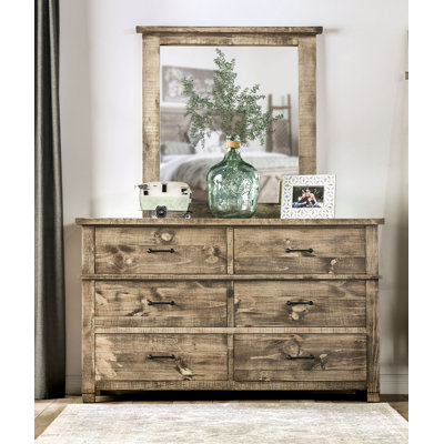 Commode 2 tiroirs et miroir 2 pièces Devender
