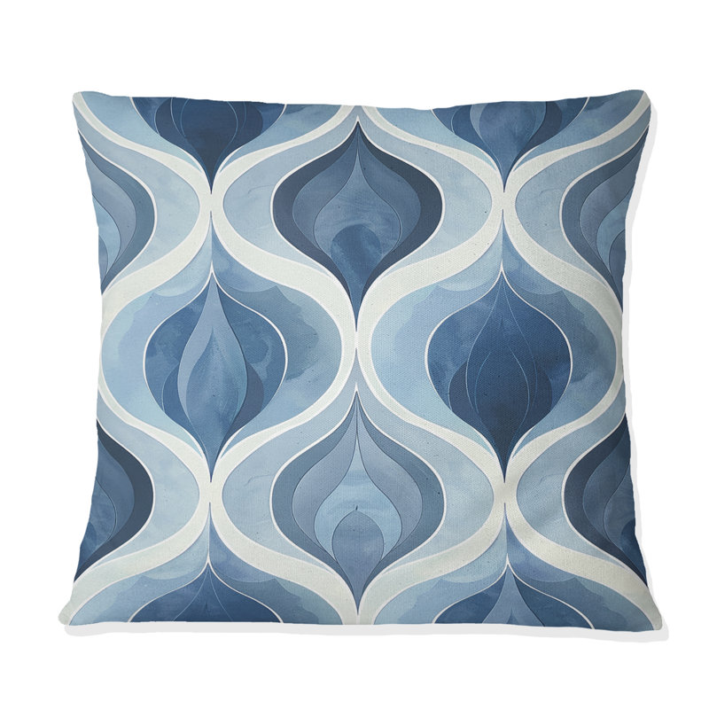 Coussin moderne bleu Ogee Patten III - bleu, H 18 po x l 18 po