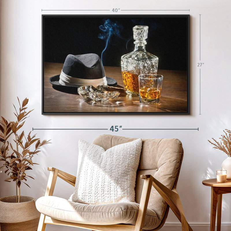 Impression rétro sur toile de whisky rétro, H 27 po x l 40 po