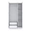 Armoire penderie 71H avec 3 portes et 2 tiroirs intérieurs, 3 portes, blanc-1549470870