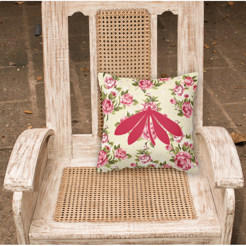  Coussin décoratif roses 14 "Moth Shabby Elegance, Jaune clair