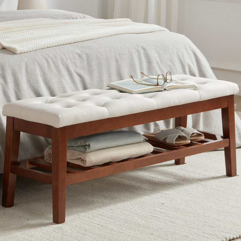 Banc de rangement Jesha, Crème