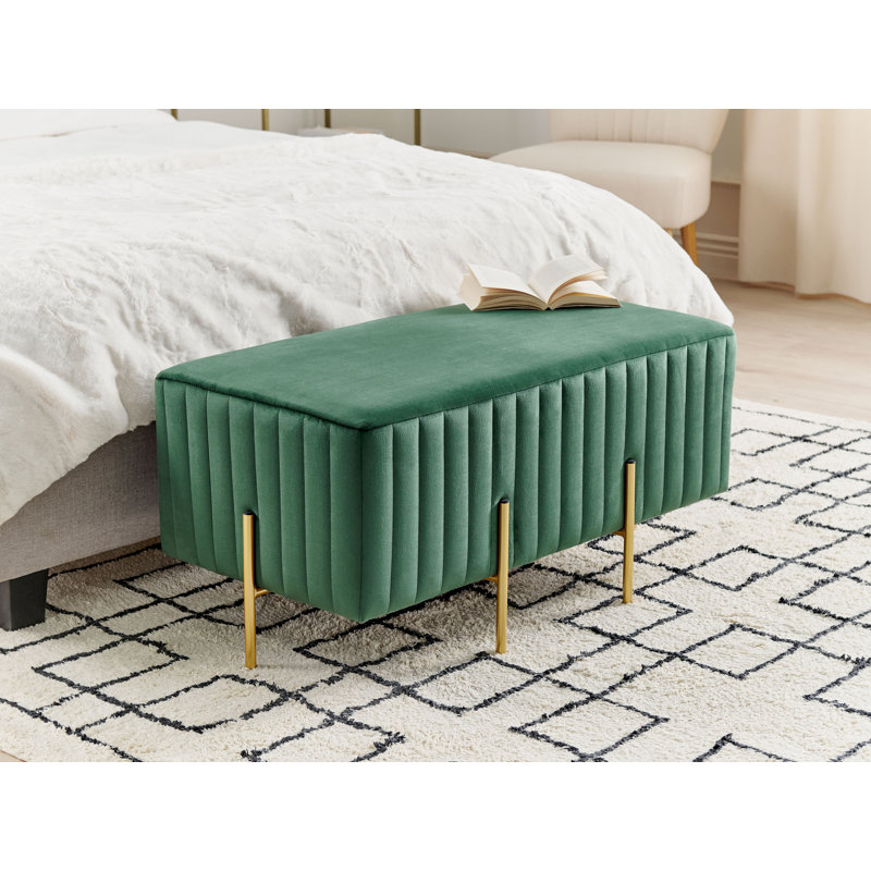 Mazon Velvet Upholstered Bench, Green