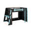 Lit mezzanine double en bois avec bureau, tablettes multiples et lumière RVB-1976404005