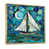 Toile avec cadre flottant or