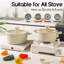 Ensemble de casseroles et de poêles Wave Design, batterie de cuisine antiadhésive, batterie de cuisine à induction 15 pièces, batterie de cuisine 3 Q / 5 Q / 8 Q / 12 Quart, poêle à sauter profonde