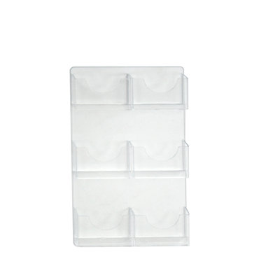 Six-Pocket Wall Mount Bifold Brochure Holder, 2-Pack